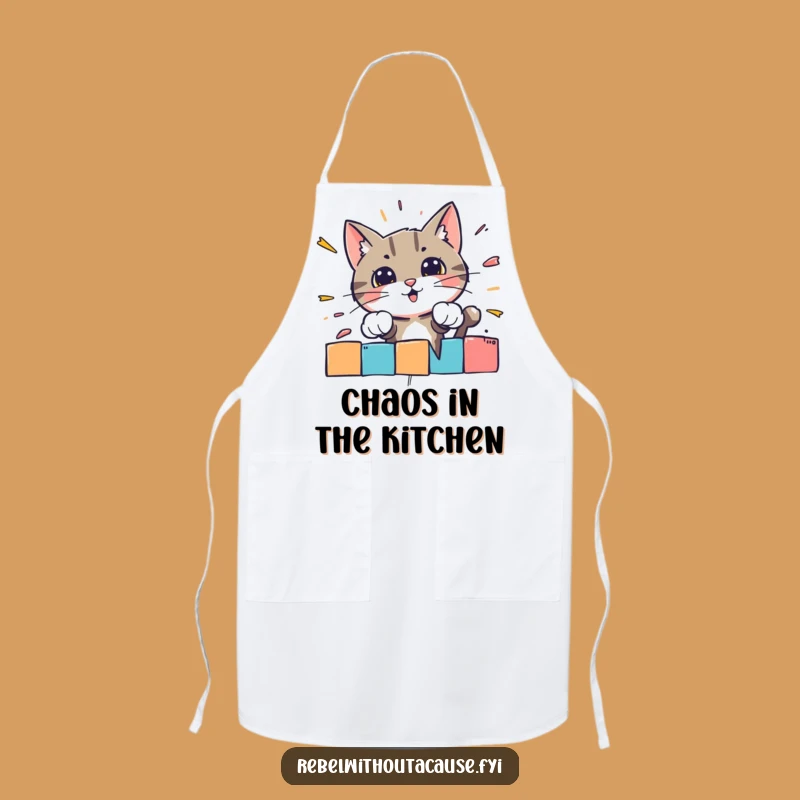 Funny Bold Cat Barrier Smash Apron: Cook with Unstoppable Spirit