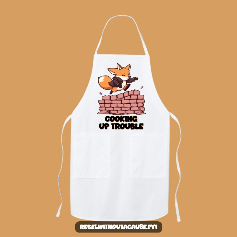 Funny Fearless Fox Leather Jacket Apron: Cook Up Some Adventure