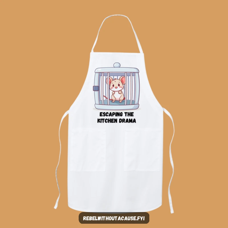 Funny Chef Mouse Escape Apron: Cook with Humorous Flair