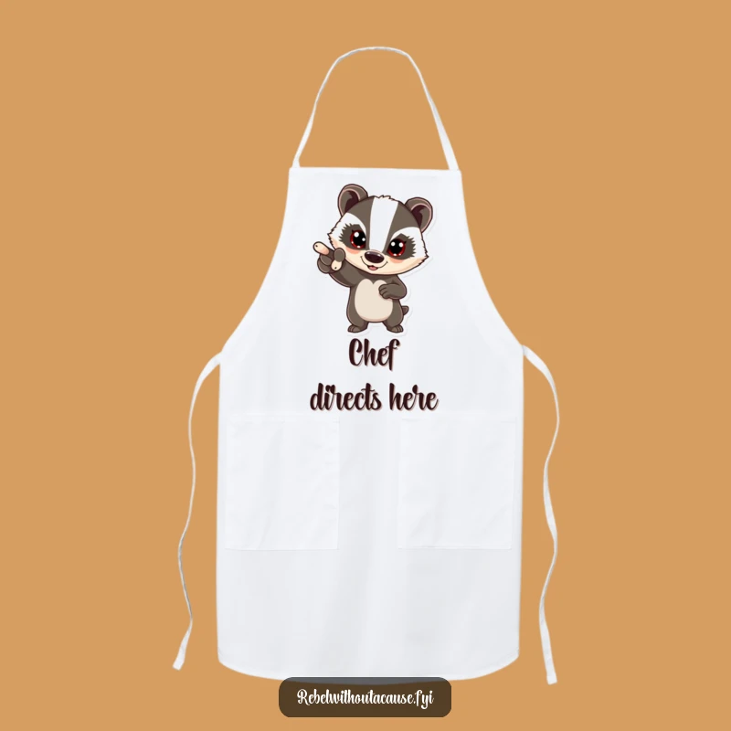 Funny Bold Badger Apron: Cook with Confidence and Direction!