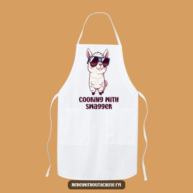 Funny Llama Sunglasses Apron: Cook with Ultimate Coolness