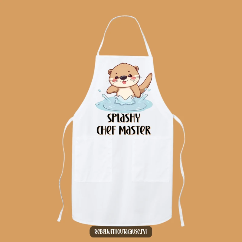 Funny Otter Dive Apron: Cook with Playful Splashes!