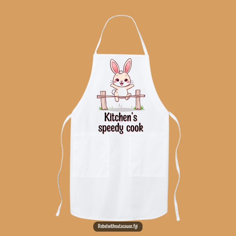 Funny Rabbit 'Over It' Apron - Determined Jumper Rabbit Kitchen Gift