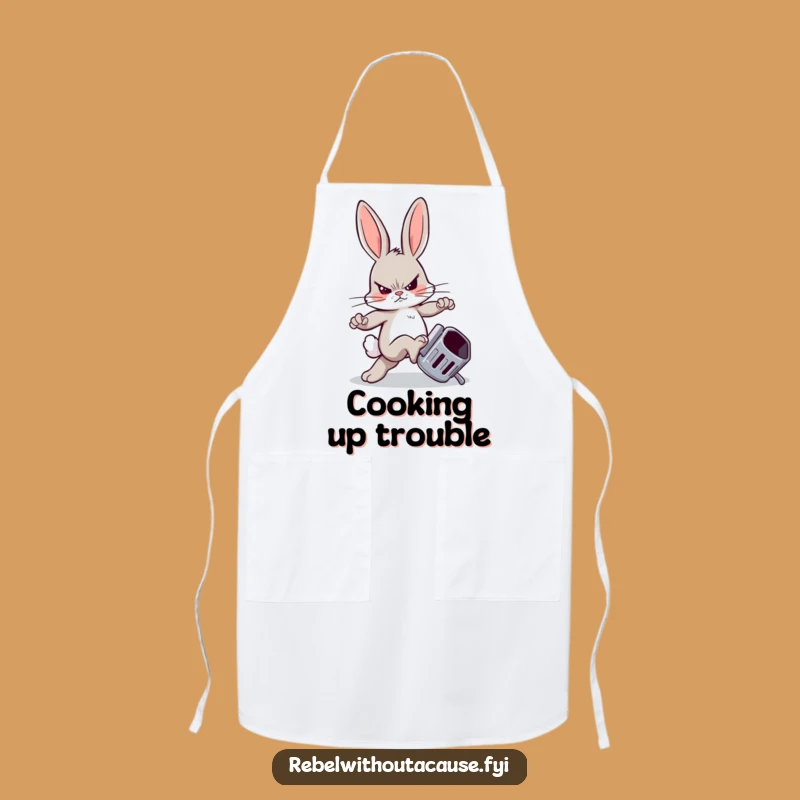 Funny Rebellious Bunny Apron: Cook with Chaos, Hilarious Funny Gift