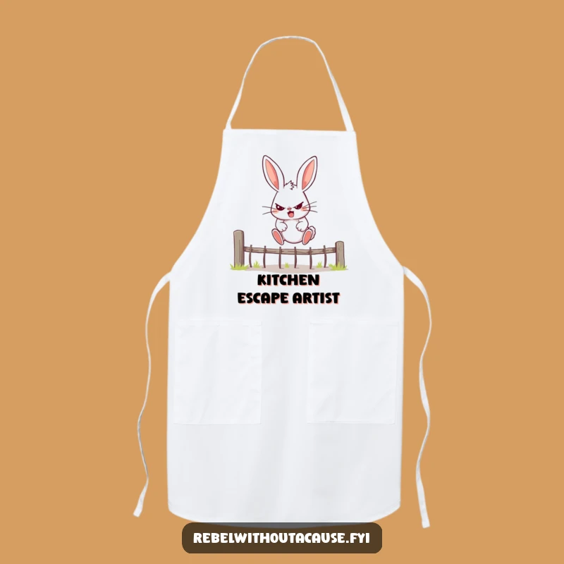 Funny Rebellious Bunny Apron - Hilarious Kitchenwear for Determined Cooks
