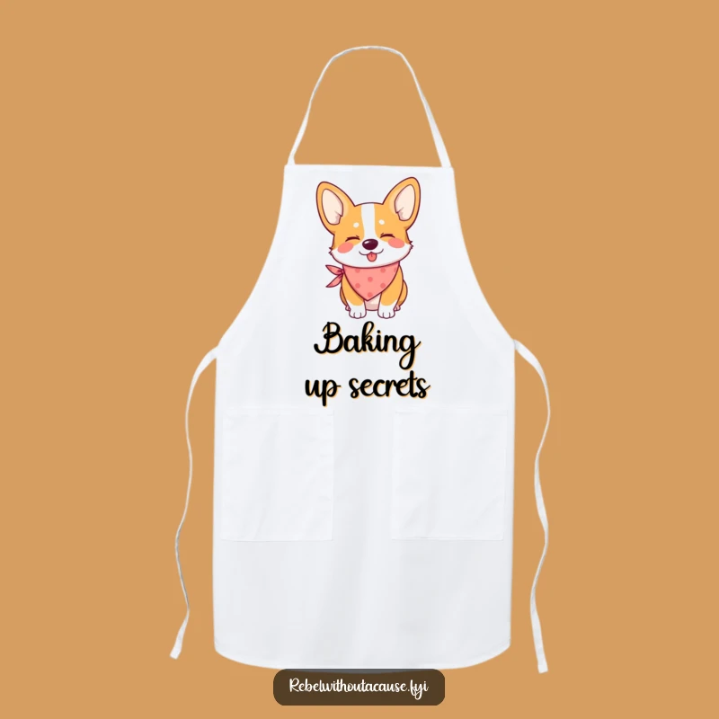 Funny Winking Corgi Bandana Apron: Cook with Corgi Charm