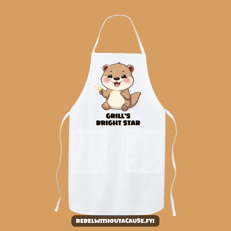 Funny Otter 'Sparkle On' Apron - Cool Confident Otter Kitchen Gift