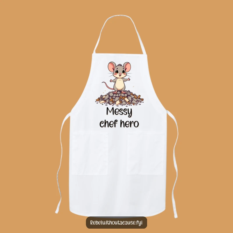 Funny Brave Mouse Apron: Cook with Tenacity and Humor!