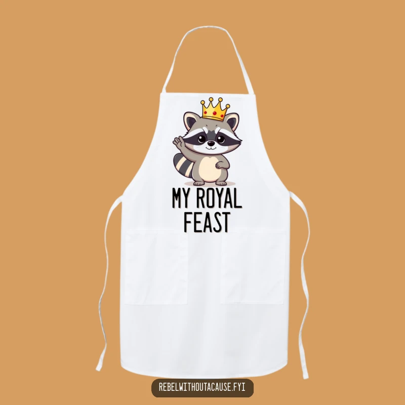 Funny Raccoon King Apron: Kitchen Reign with a Bold Bandit, Perfect Funny Gift