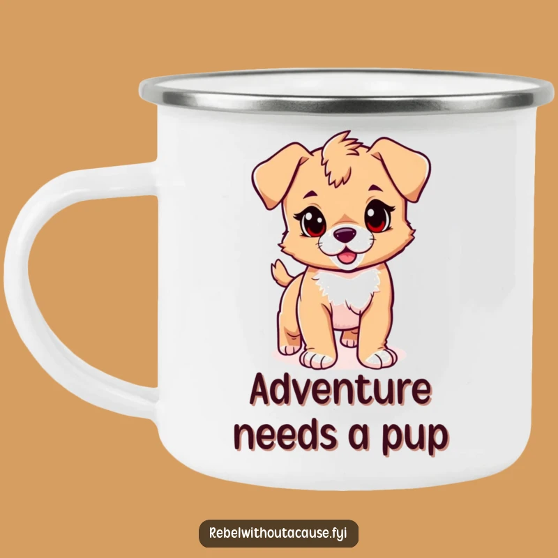 Funny Puppy Camping Mug: Confident Stride, Your Joyful Outdoor Funny Gift
