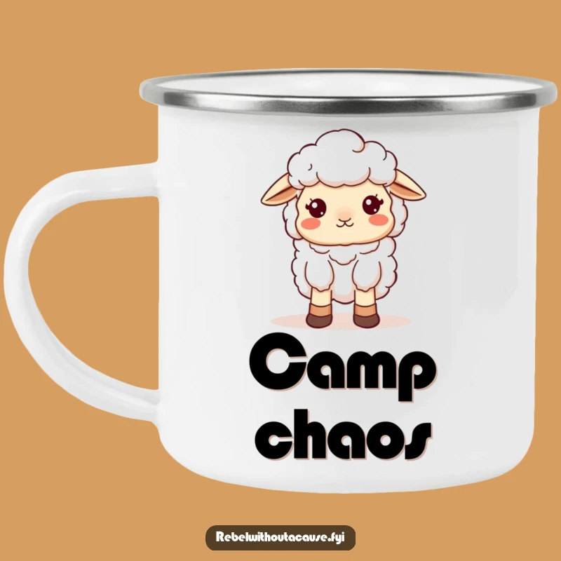 Funny Sheep Scattered Camping Mug: Adventure with this Cute Ewe, A Rugged Funny Gift!