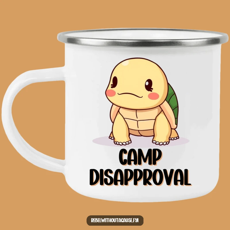Funny Turtle Disapproval Camping Mug: Judge the Trail with this Cute Reptile, A Rugged Funny Gift!