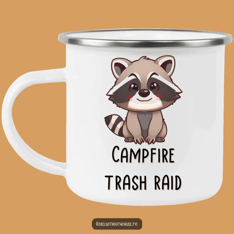 Funny Raccoon Swagger Camping Mug: Sip Your Brew with Bandit Style!