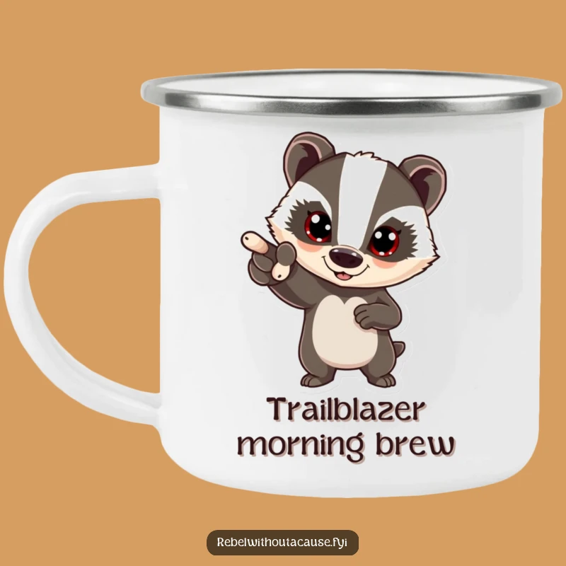 Funny Bold Badger Camping Mug: Sip with Purpose Outdoors!