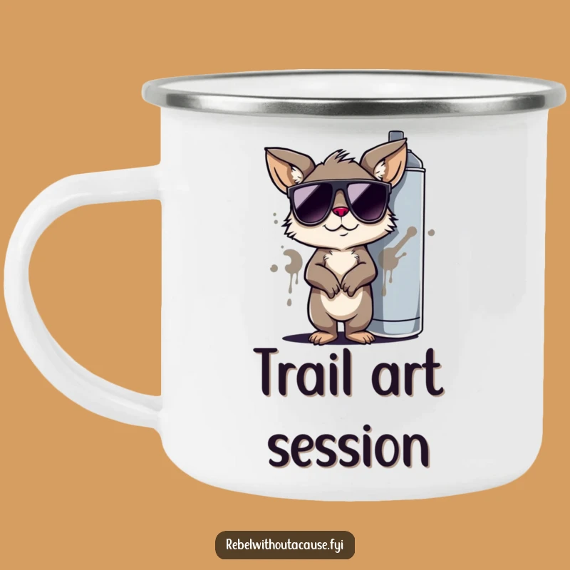 Funny Cool Animal Graffiti Camping Mug: Adventure Fuel with Humor