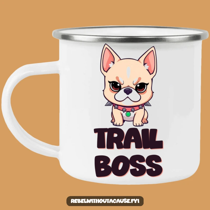 Funny Dog Camping Mug: Outdoor Rebel, Spiked Collar, Adventure Gift