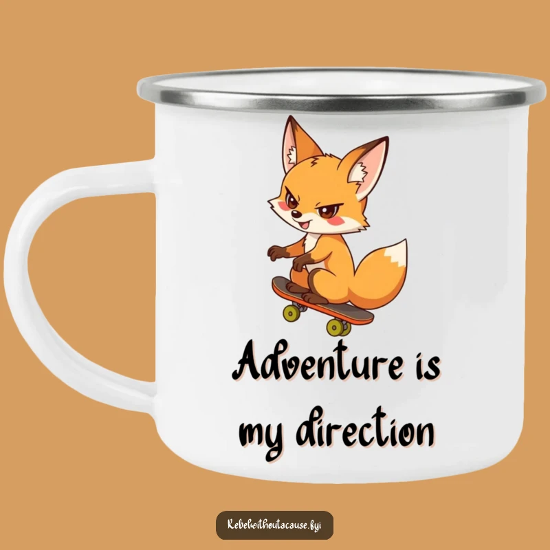 Funny Fox Camping Mug: Cheeky Skater, Your Fun Outdoor Funny Gift