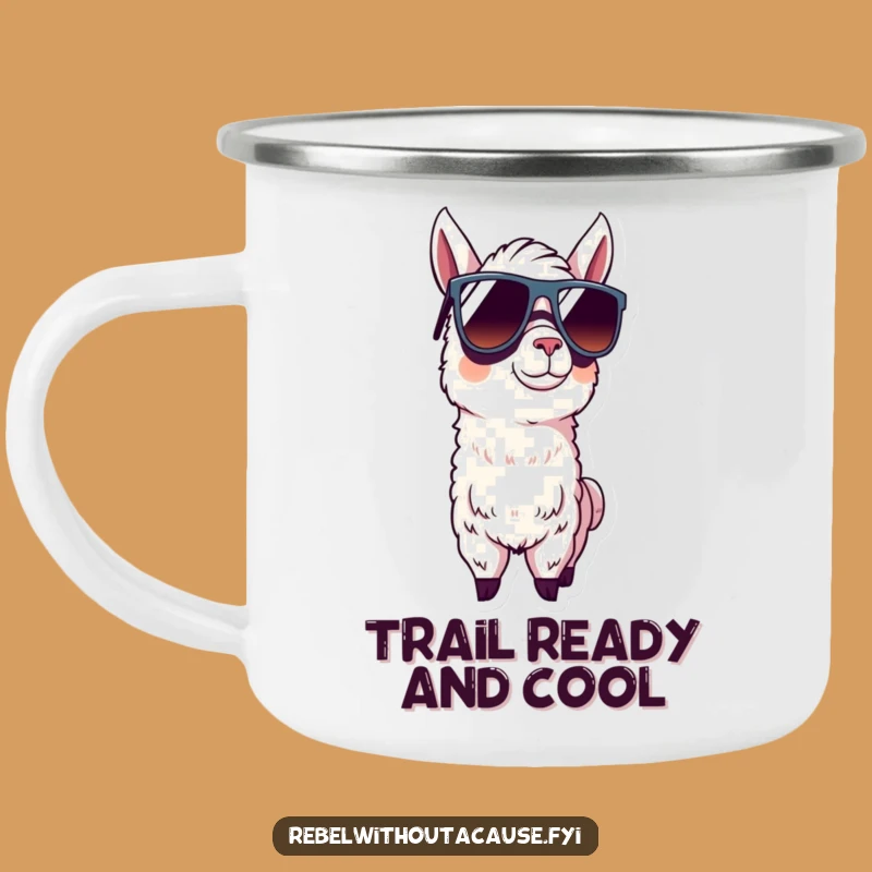 Funny Llama Sunglasses Camping Mug: Cool Adventures Start Here