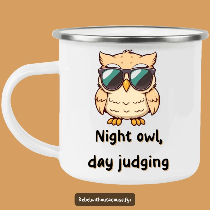 Funny Owl Camping Mug: Cool Outdoorsy Bird, Unimpressed Sarcastic Gift