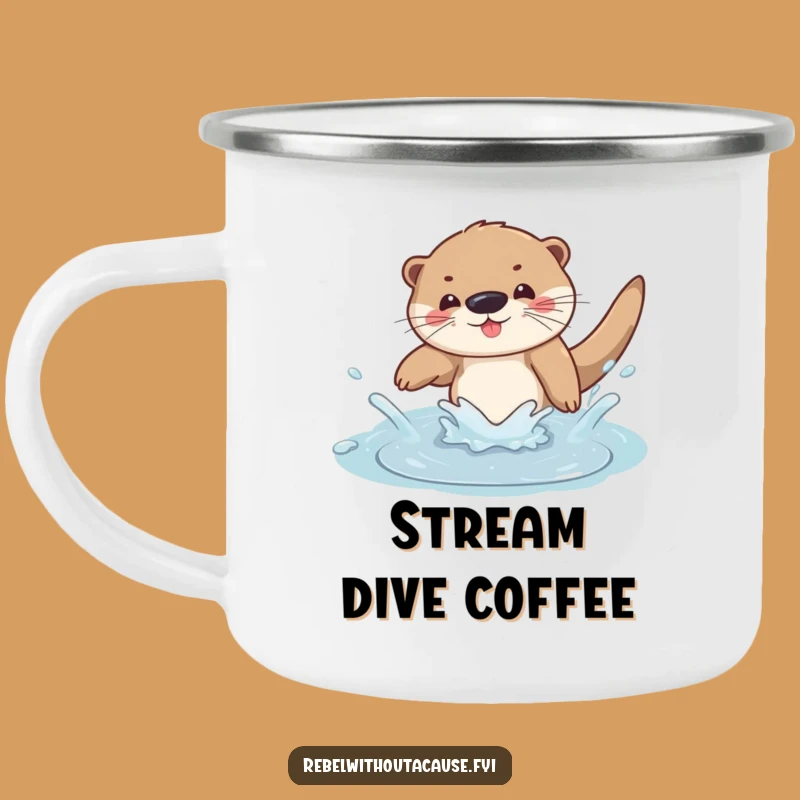 Funny Otter Dive Camping Mug: Sip and Splash by the Fire!