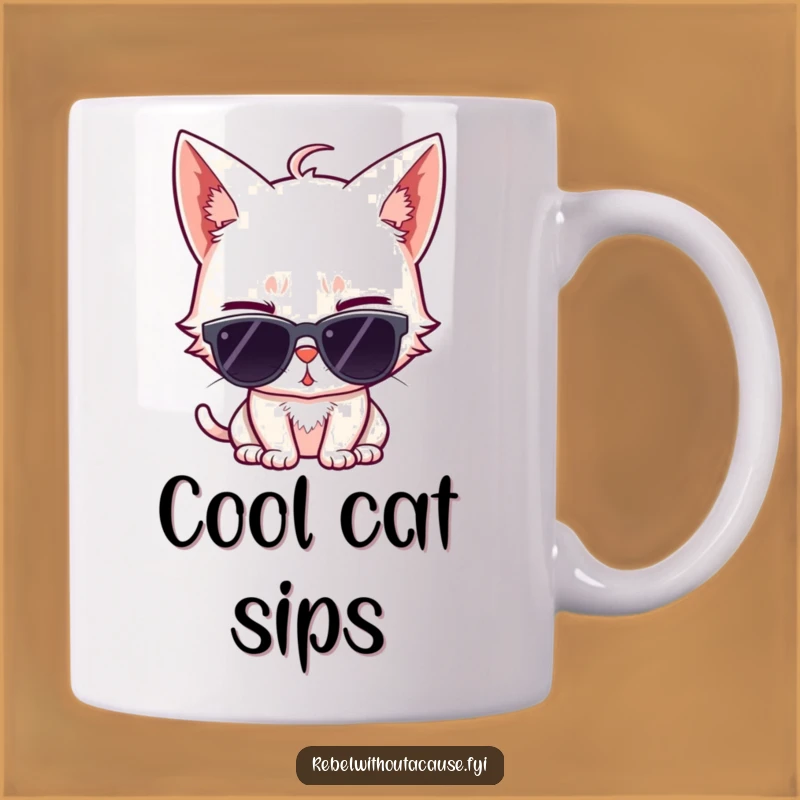Funny Cat Wink Mug: Sassy Sunglasses Cat Charmer Gift
