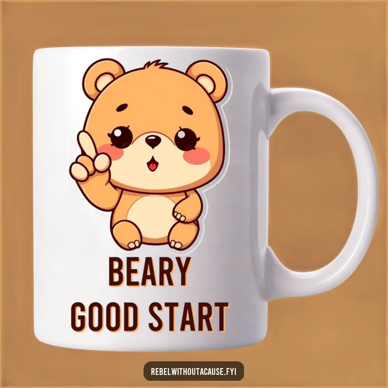 Funny Cool Bear Mug: Wavy Fingers Wink Coffee Cup, Perfect Funny Gift