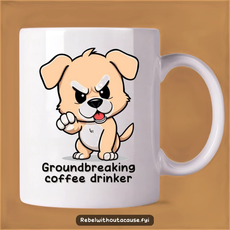 Funny Defiant Puppy Stomp Mug: Hilarious Gift for Stubborn Pet Lovers