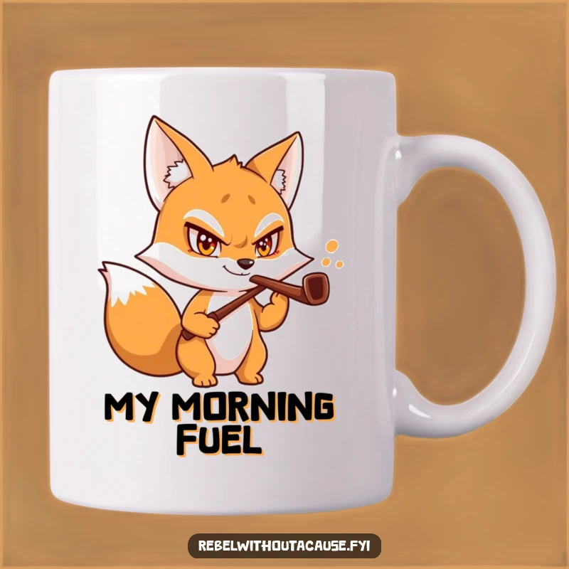 Funny Fox Butler Mug: Mischievous Grin Bent Pipe Butler Coffee Cup, Perfect Funny Gift