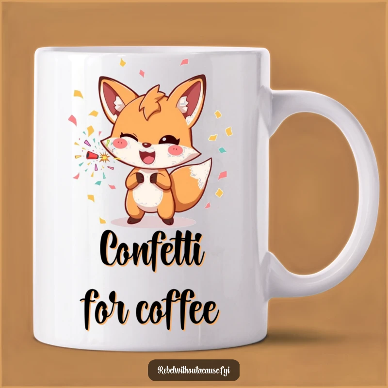 Funny Fox Confetti Mug: Celebrate Every Moment with Joyful Humor