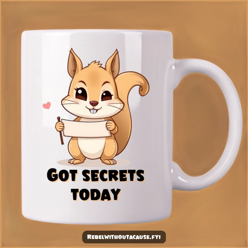 Funny Mischievous Squirrel Wink Mug: A Secret Message for You!
