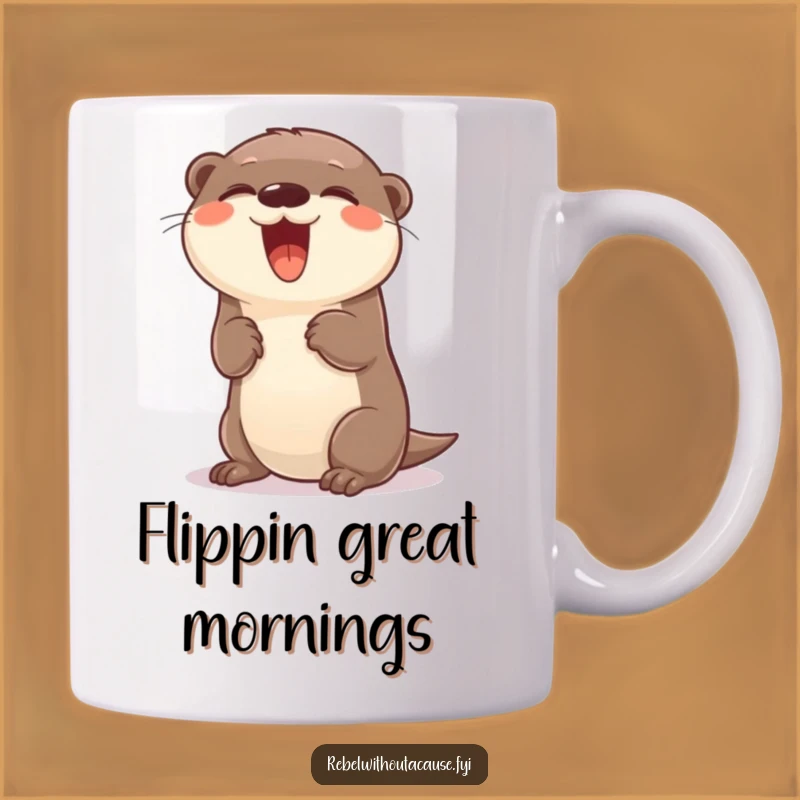 Funny Otter Flip Mug: Giggling Carefree Animal Gift for Joyful People