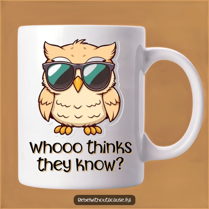 Funny Owl Sunglasses Mug: Cool, Unimpressed Bird Gift for Sarcastic Friends