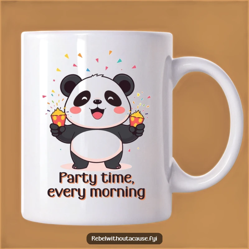 Funny Panda Chaos Mug: A Mischievous Panda Juggling Exploding Poppers, Perfect Funny Gift Idea