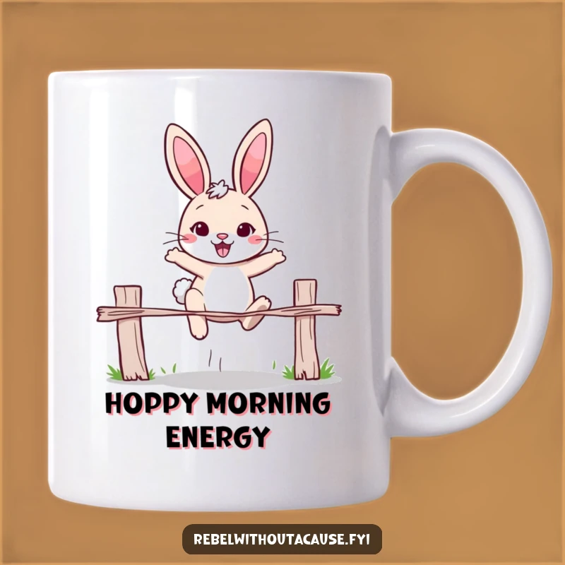 Funny Rabbit 'Over It' Mug - Determined Jumper Rabbit Gift
