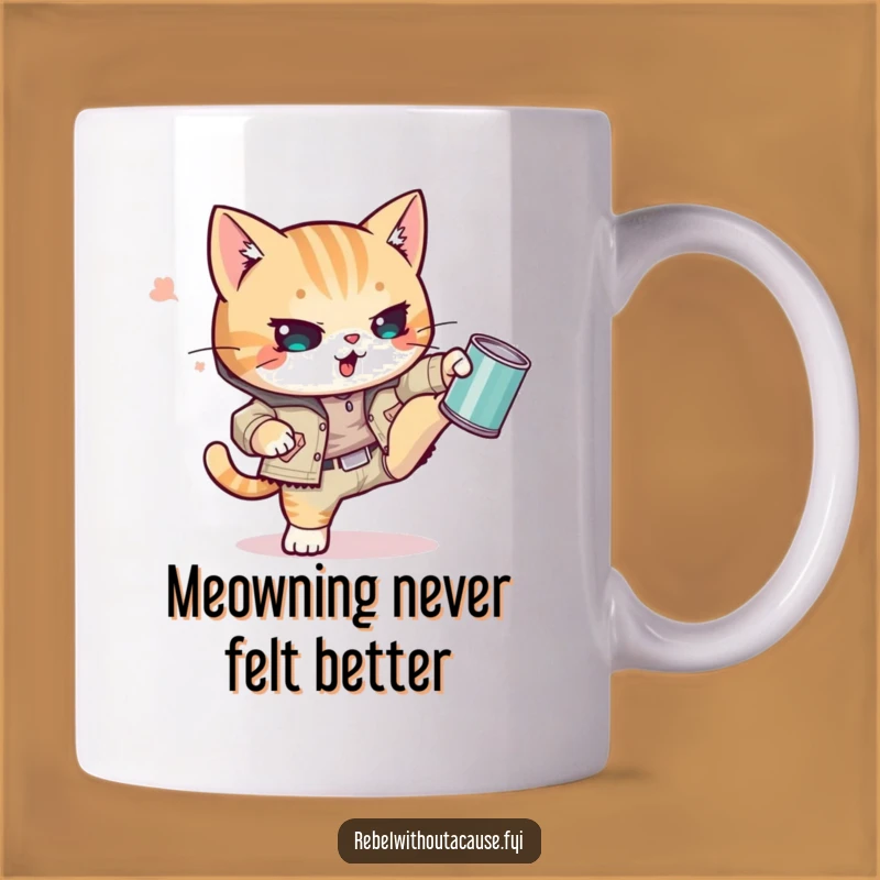 Funny Kawaii Cat Mug: Punk Kitty Rebellion, Perfect Funny Gift for Cat Lovers