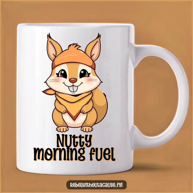 Funny Squirrel Mug: Bandana Mischief, Cheeky Grin, Perfect Funny Gift