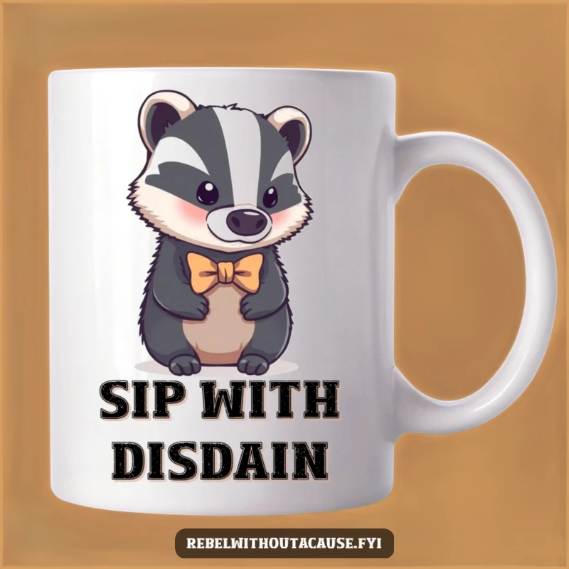 Funny Bold Badger Bowtie Mug: A Hilarious Gift for the Sophisticated Snob