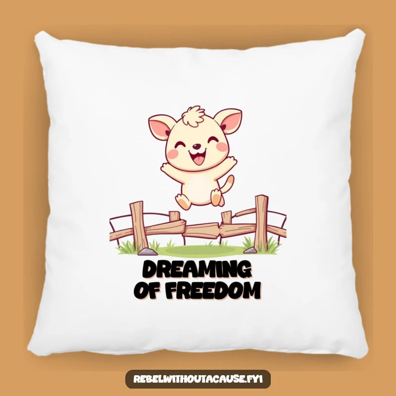 Funny Cheerful Animal Jumping Fence Pillow, Comfort and Joy Funny Gift