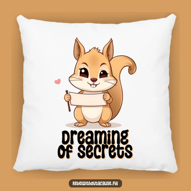 Funny Mischievous Squirrel Wink Pillow: Cozy Up with a Secret Smile!