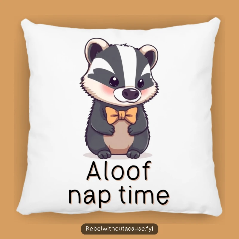 Funny Bold Badger Bowtie Pillow: Cozy Comfort Meets Dapper Aloofness