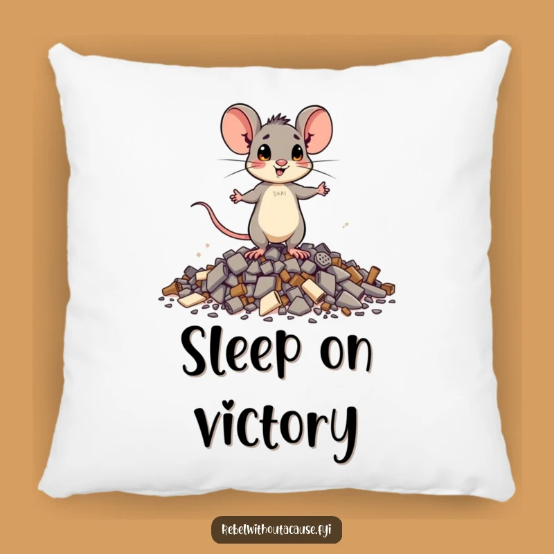 Funny Brave Mouse Pillow: Cuddle Up with Courage!