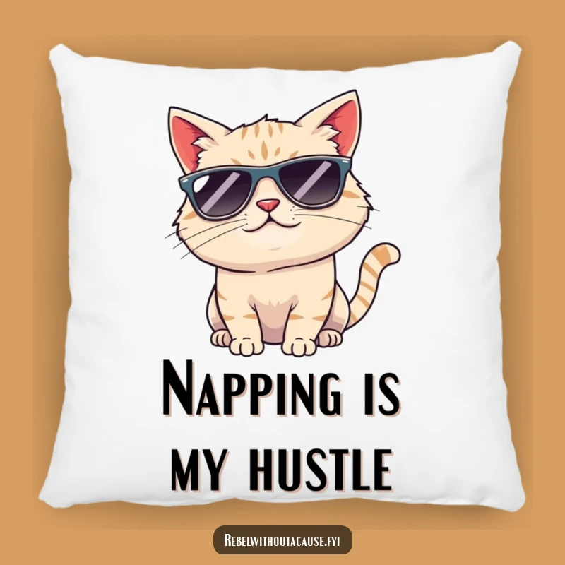 Funny Cool Cat Sunglasses Pillow: Cozy Up with Feline Charisma!