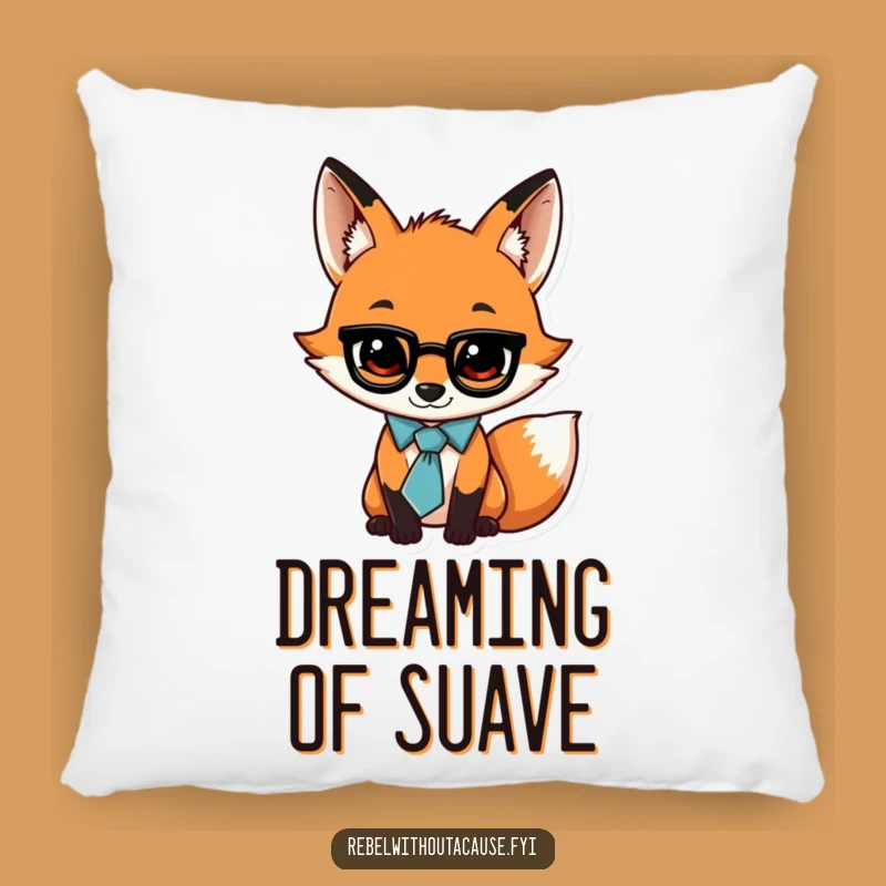 Funny Fox Pillow: Jaunty Tie Accent, Swagger Style, Cozy Gift