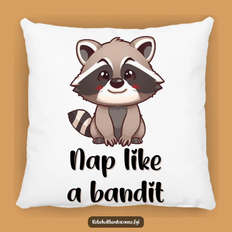Funny Raccoon Swagger Pillow: Cuddle Up with Cool Confidence!
