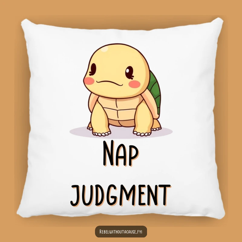 Funny Turtle Disapproval Pillow: Cuddle with Caution from this Cute Reptile, A Comfy Funny Gift!