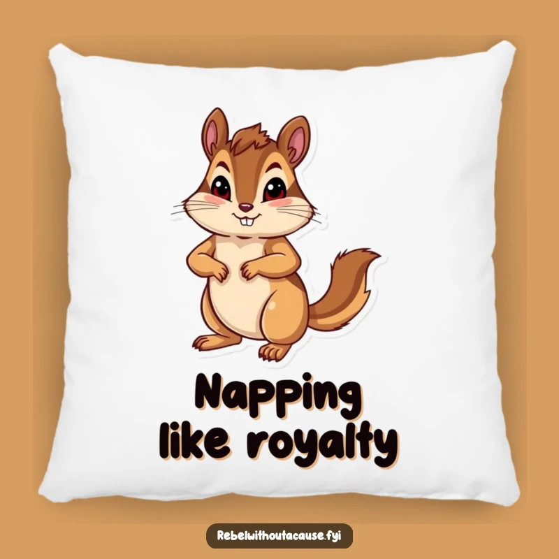 Funny Chipmunk Pose Pillow: Cozy Bold Comfort, Confident Accent Gift