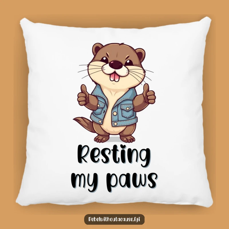 Funny Otter Pillow: Cozy Rebel Accent for Your Sofa