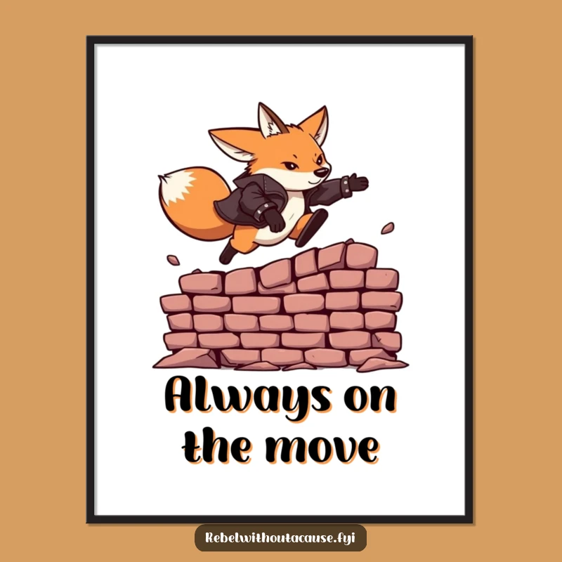 Funny Fearless Fox Leather Jacket Digital Art: Instant Thrilling Decor