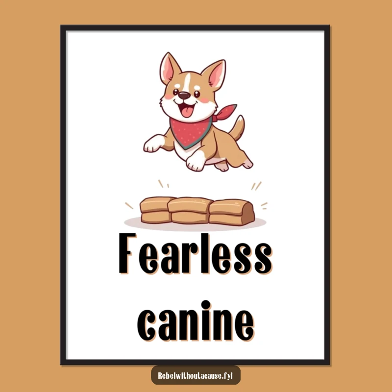 Funny Daring Dog Bandana Digital Art: Instant Adventure and Humor for Your Walls