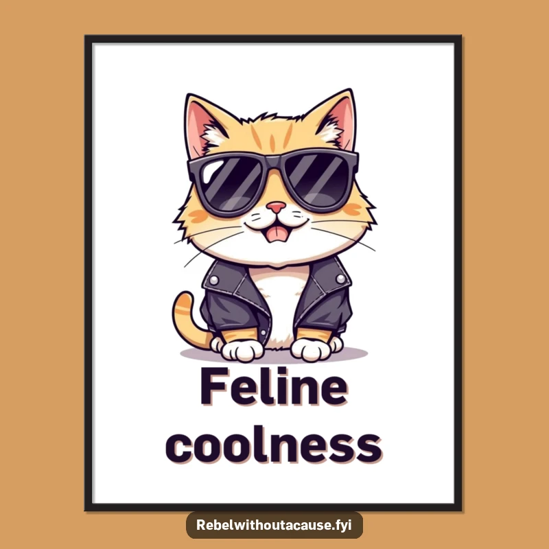 Funny Cool Cat Digital Art: Instant Attitude for Your Space!